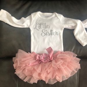 “Little sister”  bodysuit and ruffled skirt